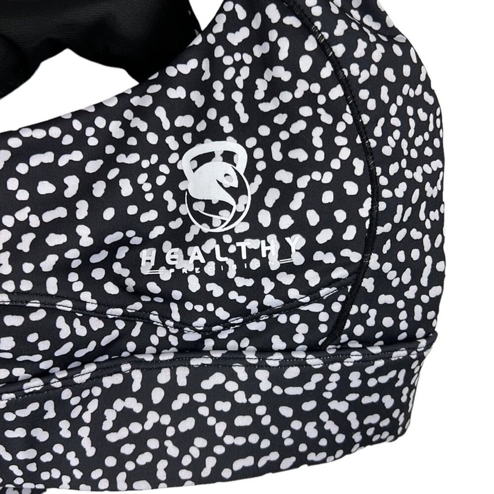 Healthy Precision Sports Bra women’s black & white workout racerback size large - Picture 2 of 6